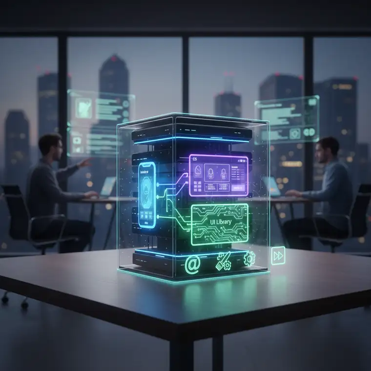 Diagram narzędzi monorepo JavaScript takich jak Lerna, Nx, Turborepo i Workspaces oraz ich miejsce w przepływie pracy zespołu frontendowego